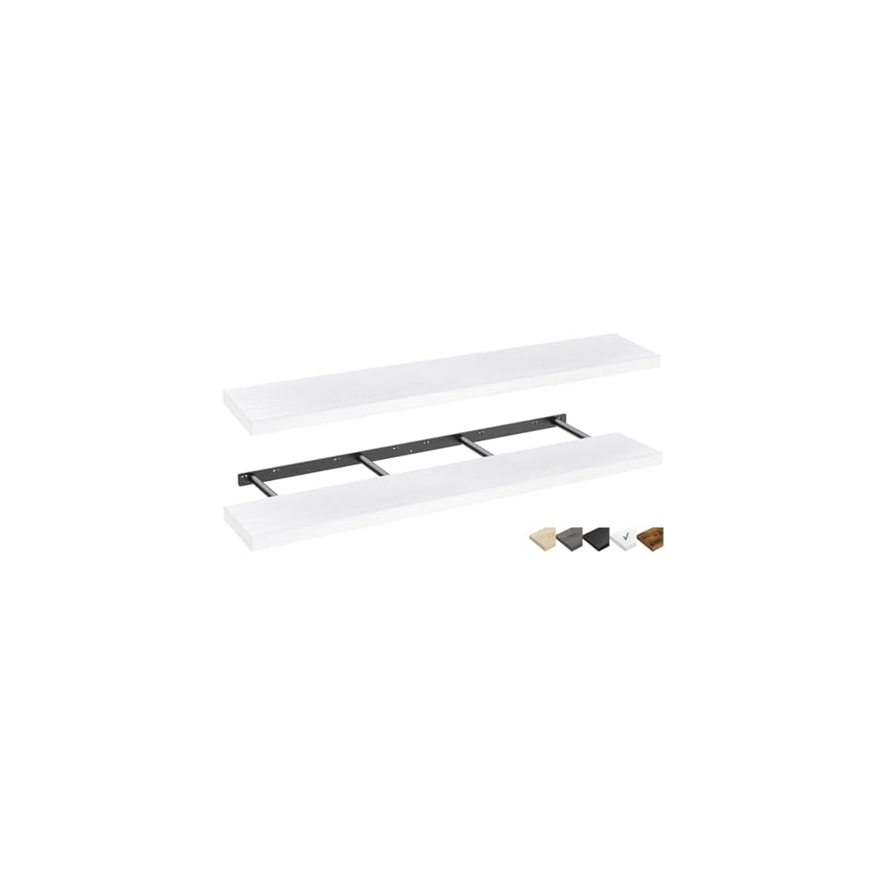 QEEIG Bathroom Floating Shelves for Wall (Brown, Set of 2, 15.7")