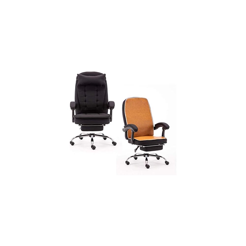 Office Chair Ergonomic Desk Chair Swivel Chair Adjustable Height Computer Chair Comfy Padded Study Chair Home/Office Furniture Gaming Chair with Pillow Cool Mat (Color : Black)