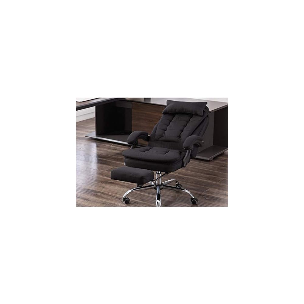 Office Chair Ergonomic Desk Chair Swivel Chair Adjustable Height Computer Chair Comfy Padded Study Chair Home/Office Furniture Gaming Chair with Pillow Cool Mat (Color : Black)