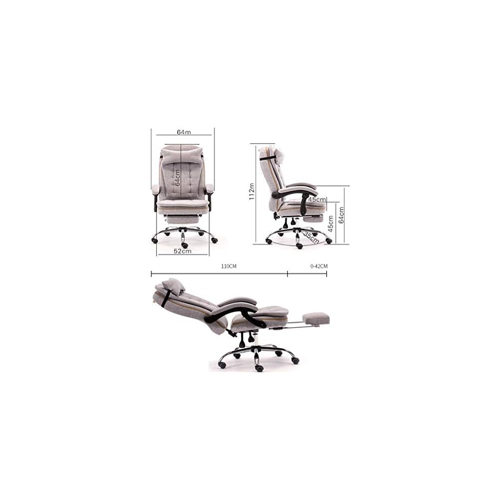 Office Chair Ergonomic Desk Chair Swivel Chair Adjustable Height Computer Chair Comfy Padded Study Chair Home/Office Furniture Gaming Chair with Pillow Cool Mat (Color : Black)