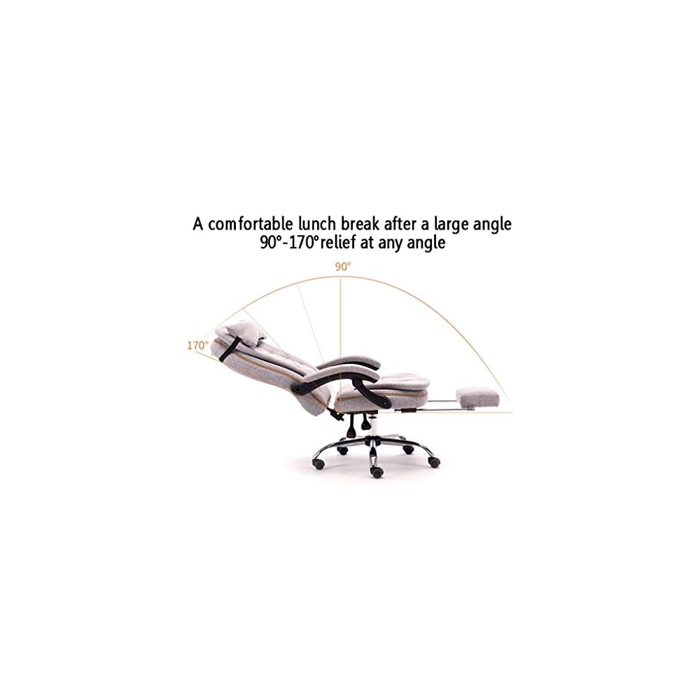 Office Chair Ergonomic Desk Chair Swivel Chair Adjustable Height Computer Chair Comfy Padded Study Chair Home/Office Furniture Gaming Chair with Pillow Cool Mat (Color : Black)