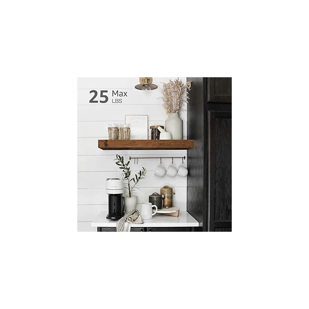 QEEIG Bathroom Floating Shelves for Wall (Brown, Set of 2, 15.7")