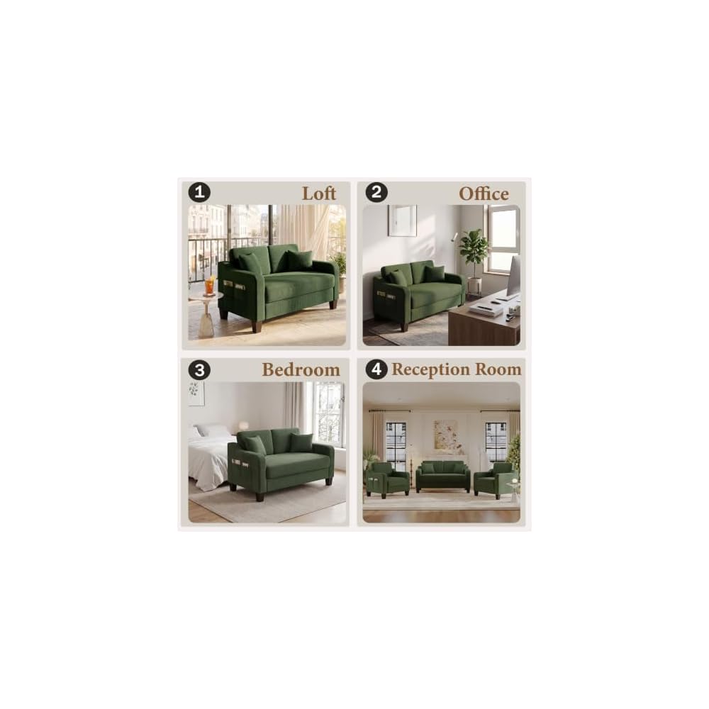 54" Corduroy Loveseat Sofa,2 Seater Couch