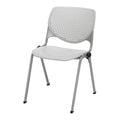 KFI Seating Kool Series Polypropylene Stack Chair with Perforated Back, Light Grey Finish