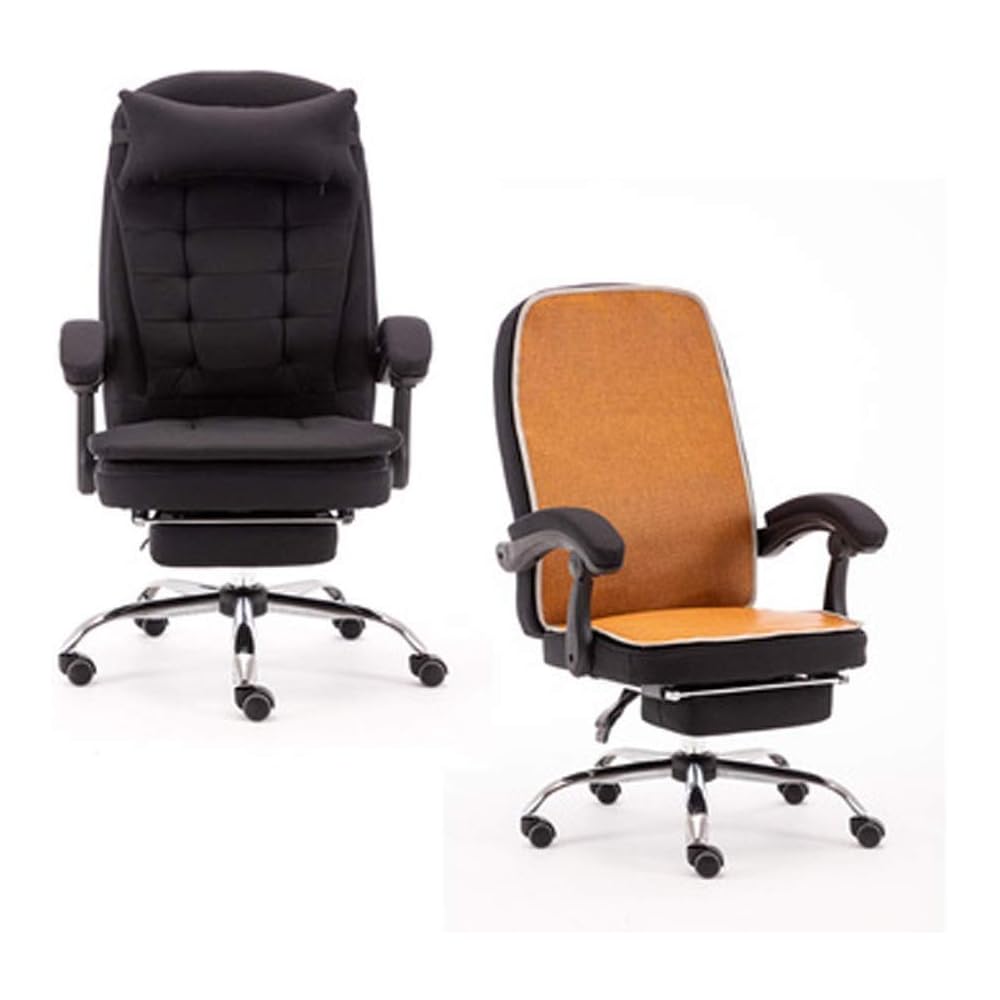 Office Chair Ergonomic Desk Chair Swivel Chair Adjustable Height Computer Chair Comfy Padded Study Chair Home/Office Furniture Gaming Chair with Pillow Cool Mat (Color : Black)