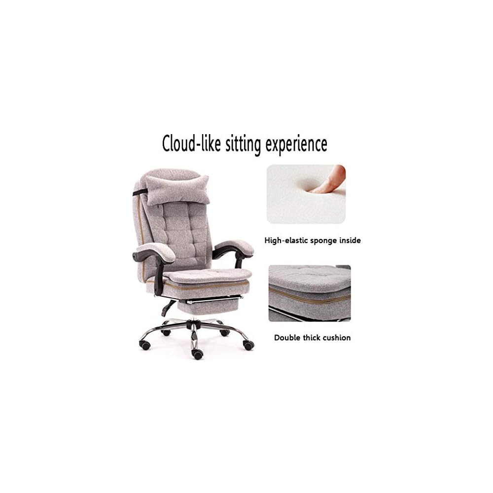 Office Chair Ergonomic Desk Chair Swivel Chair Adjustable Height Computer Chair Comfy Padded Study Chair Home/Office Furniture Gaming Chair with Pillow Cool Mat (Color : Black)
