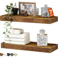 QEEIG Bathroom Floating Shelves for Wall (Brown, Set of 2, 15.7")