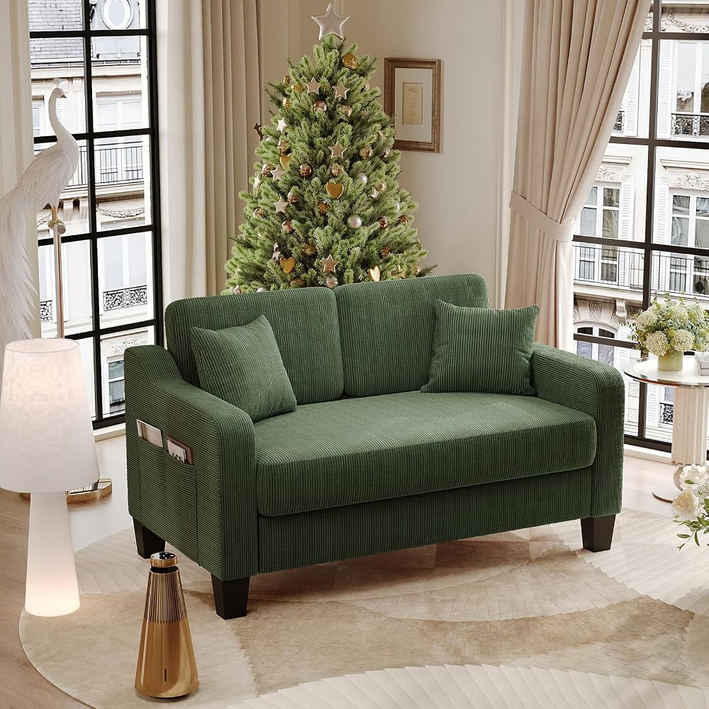 54" Corduroy Loveseat Sofa,2 Seater Couch
