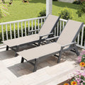 Domi HDPE Aluminum Pool Lounge Chair Set of 2 Outdoor Chaise Lounge Chair